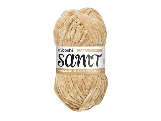 myBoshi | Wolle Chenille Samt Lama | 100 g, 100 m