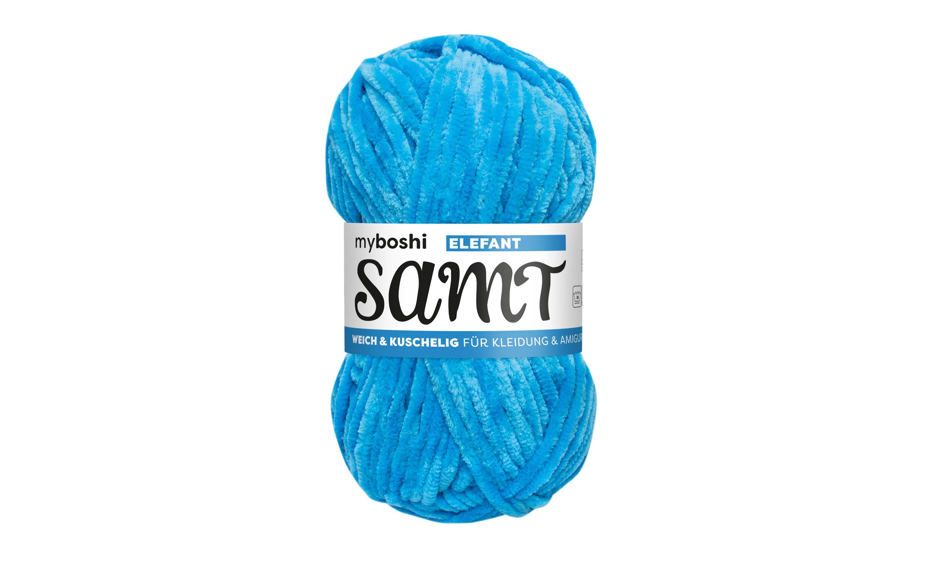 myBoshi, Wolle Chenille Samt Elefant 100 g,