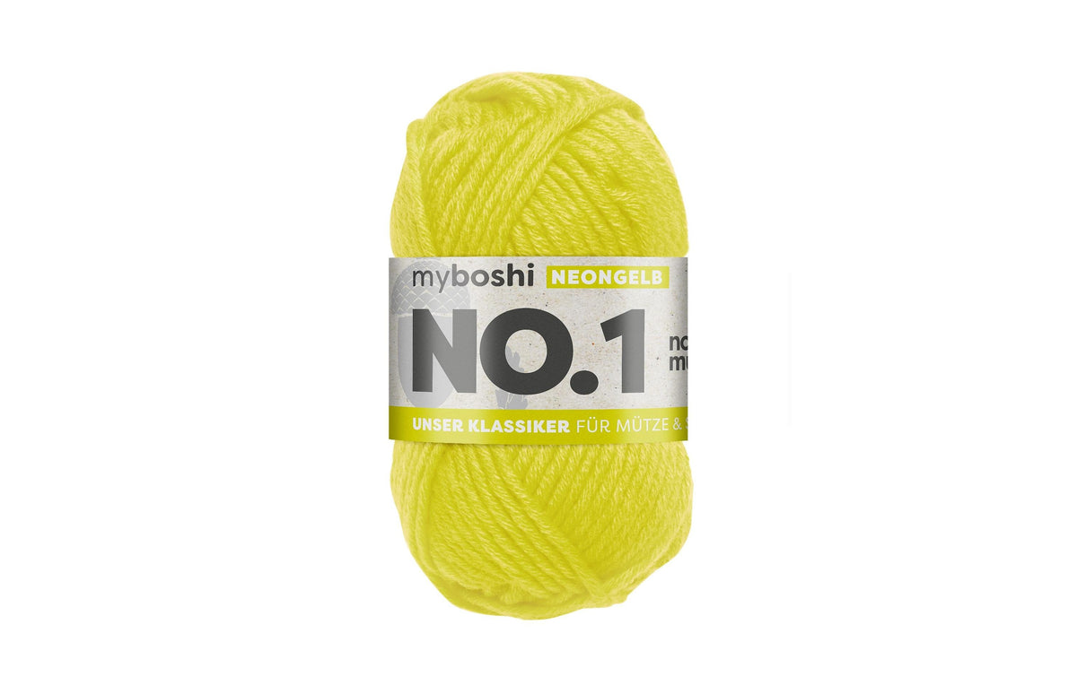 myBoshi, Wolle Nr.1 Neongelb 50 g, 55 m