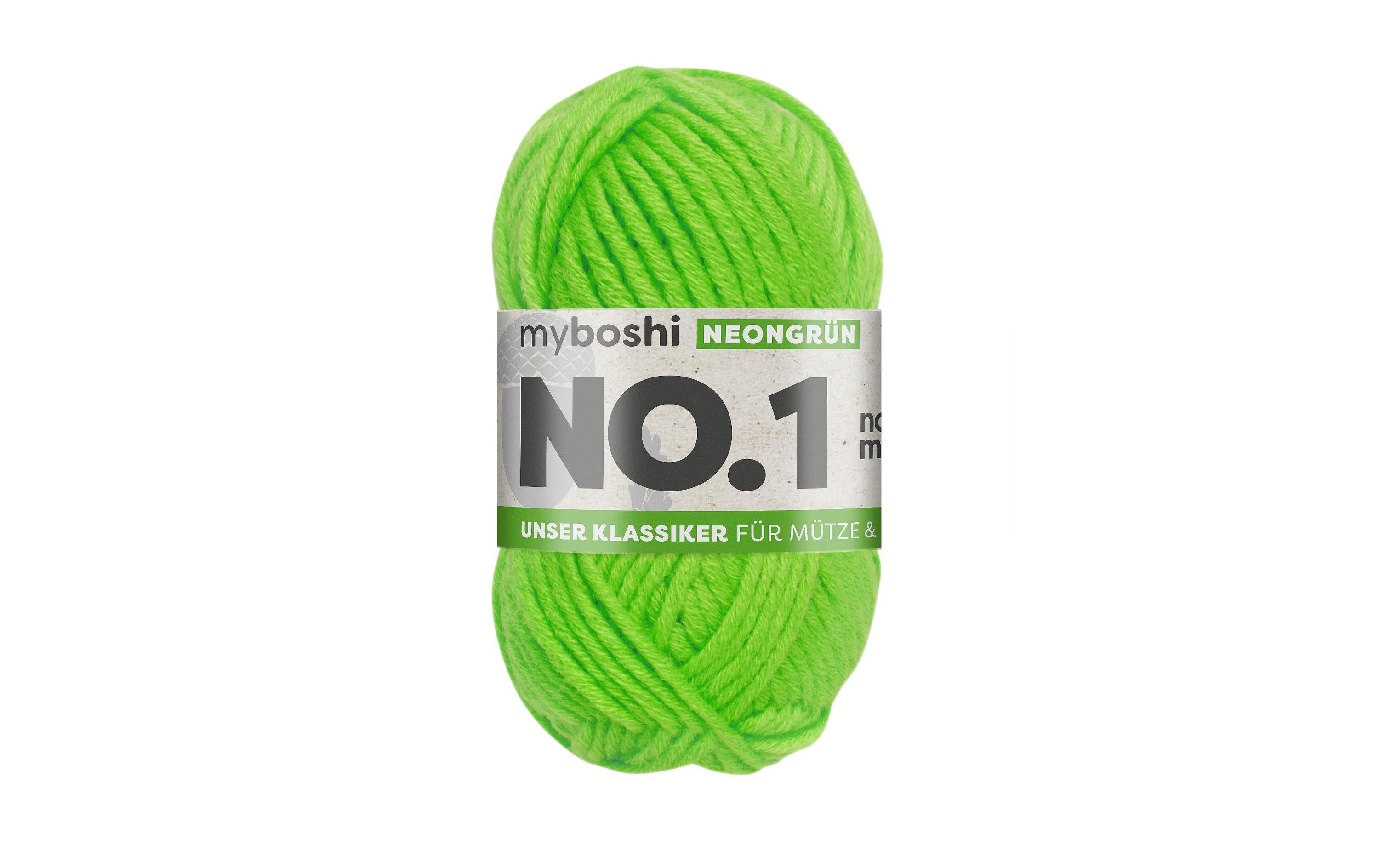myBoshi, Wolle Nr.1 Neongrün 50 g, 55 m