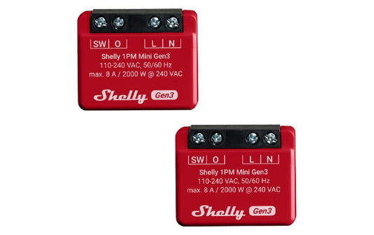 Shelly 1 Mini PM Gen3 WiFi-Switch, 2 Stück