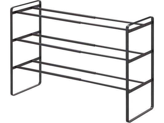 Yamazaki | 3-stufiges ausziehbares Schuhregal | TOWER schwarz, 41 x 25 x 46 cm, Metall