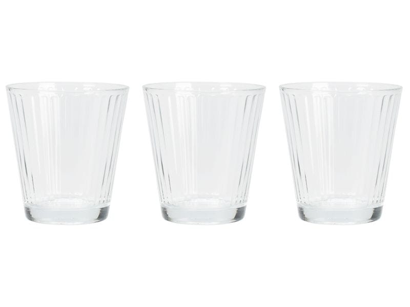 FURBER | Trinkgläser 3er Set | 3 x 230ml, Streifendesign