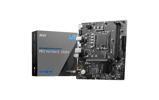 MSI | PRO H610M-E DDR4, LGA1700, mATX | Intel H610, 2x DDR4, PCI-E 4.0, HDMI, VGA
