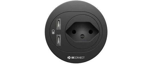 max connect | maxCONNECT ATOM Steckdoseneinheit schwarz | 1x Typ 13 2x USB-C