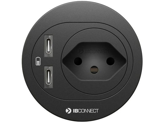 max connect | maxCONNECT ATOM Steckdoseneinheit schwarz | 1x Typ 13 2x USB-C