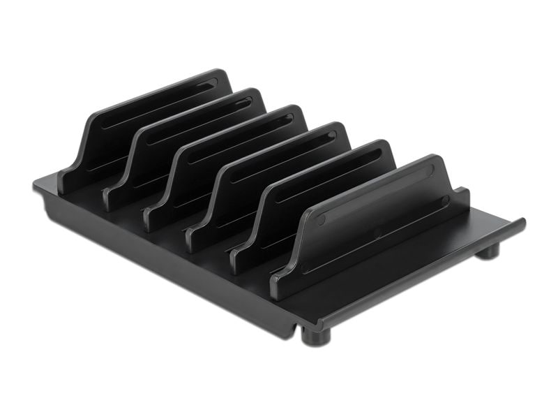 Delock | Geräteständer Schwarz | 6x Tablets oder Smartsphones