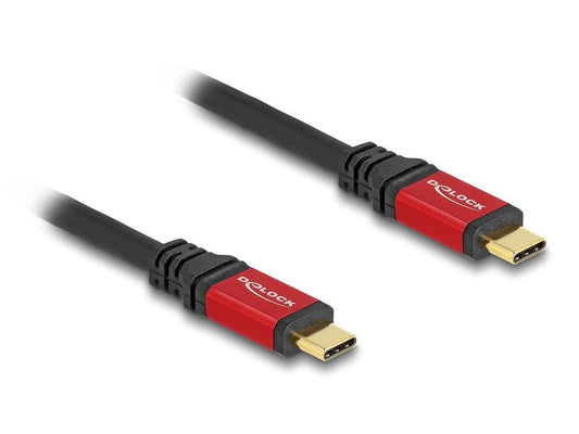 Delock | USB 2.0 Type-C Stecker-Stecker | 100W, E-Marker, 2m, rot
