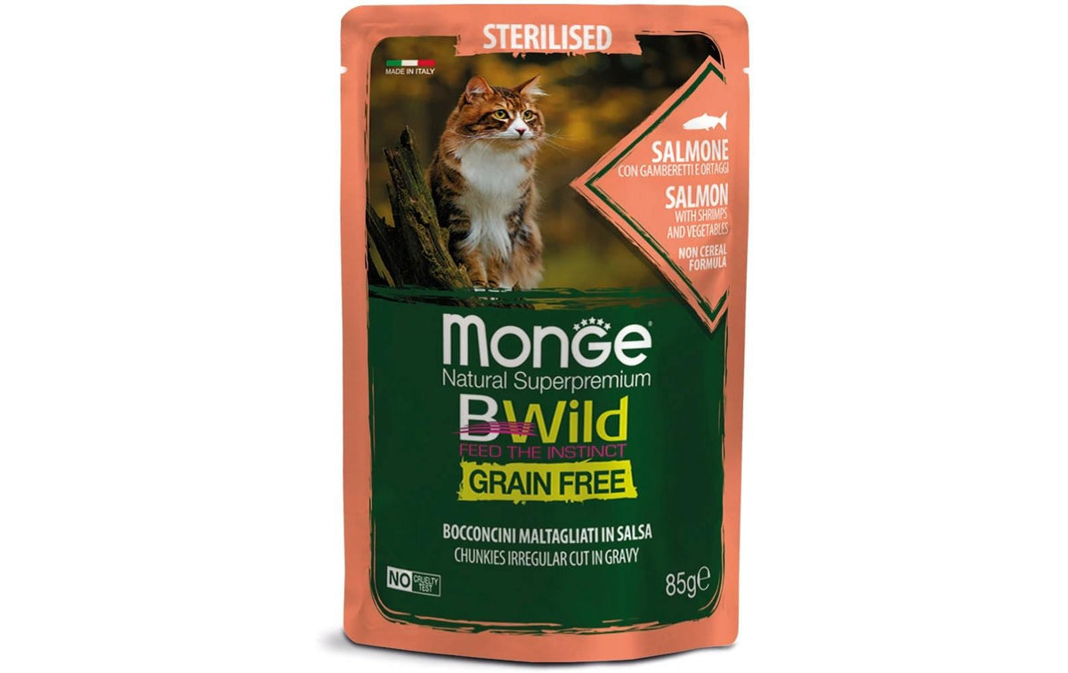 Monge Cat Bwild GF Sterilised Salmon 85g