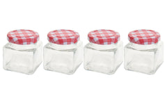 FURBER | Einmachglas 75ml 4er Set | Glas,Silikon,Metall