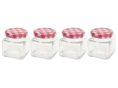 FURBER | Einmachglas 75ml 4er Set | Glas,Silikon,Metall