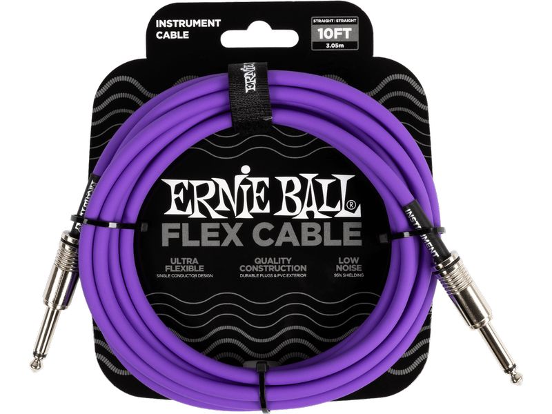 Ernie Ball | 6415 Kabel | Instrumentenkabel, 3.04 m, lila, Flex
