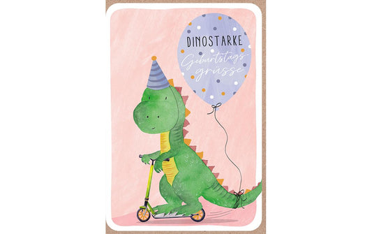ABC Grusskarte Kindergeburstag Dino