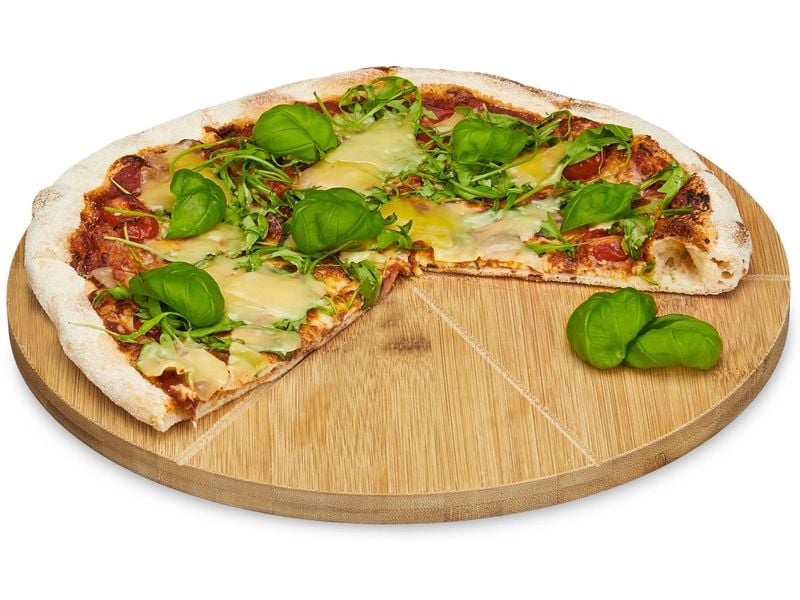 relaxdays | Pizzateller Bambus | 33cm