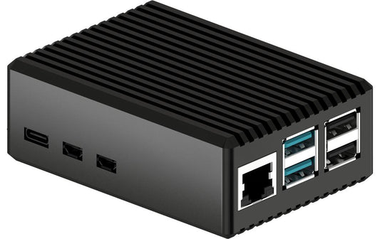 jOY-iT | Aluminiumgehäuse für Raspberry Pi 5 | für Pi 5, schwarz, 91x65x34 mm