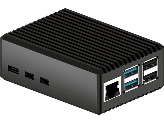 jOY-iT | Aluminiumgehäuse für Raspberry Pi 5 | für Pi 5, schwarz, 91x65x34 mm