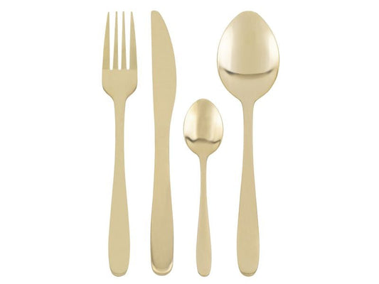 FURBER | Besteckset 16-teilig Gold | 16-teilig,Edelstahl,Goldoptik