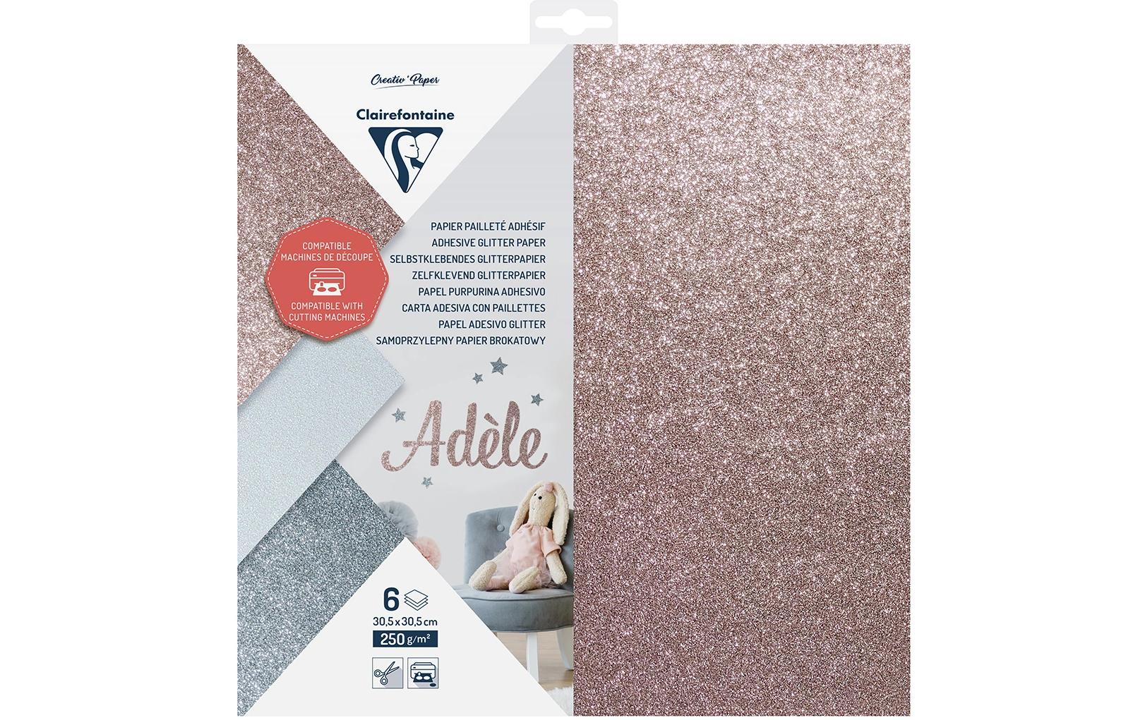 Clairefontaine Papier Block Glitter klebend