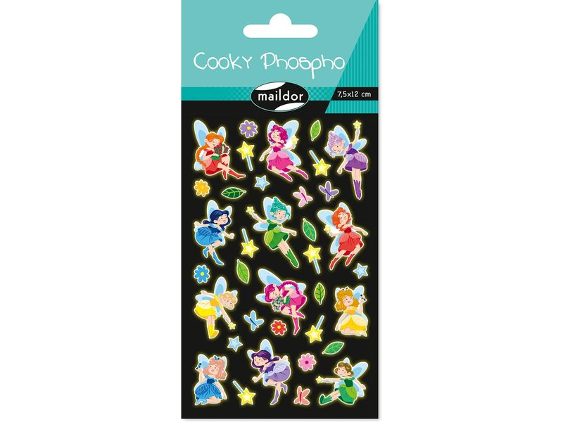 Clairefontaine | Sticker Cooky Phospho Feen | 1 Stickerbogen, 7.5 x 12 cm
