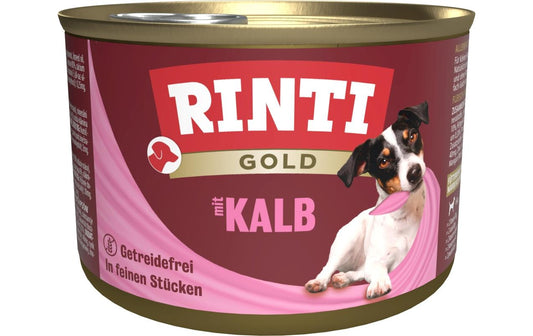 Rinti, Nassfutter Dose Gold mit Kalb, 185 g