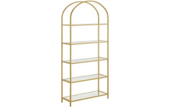 Vasagle Regal Gold, 5 Ablagen, Stahl & Glas