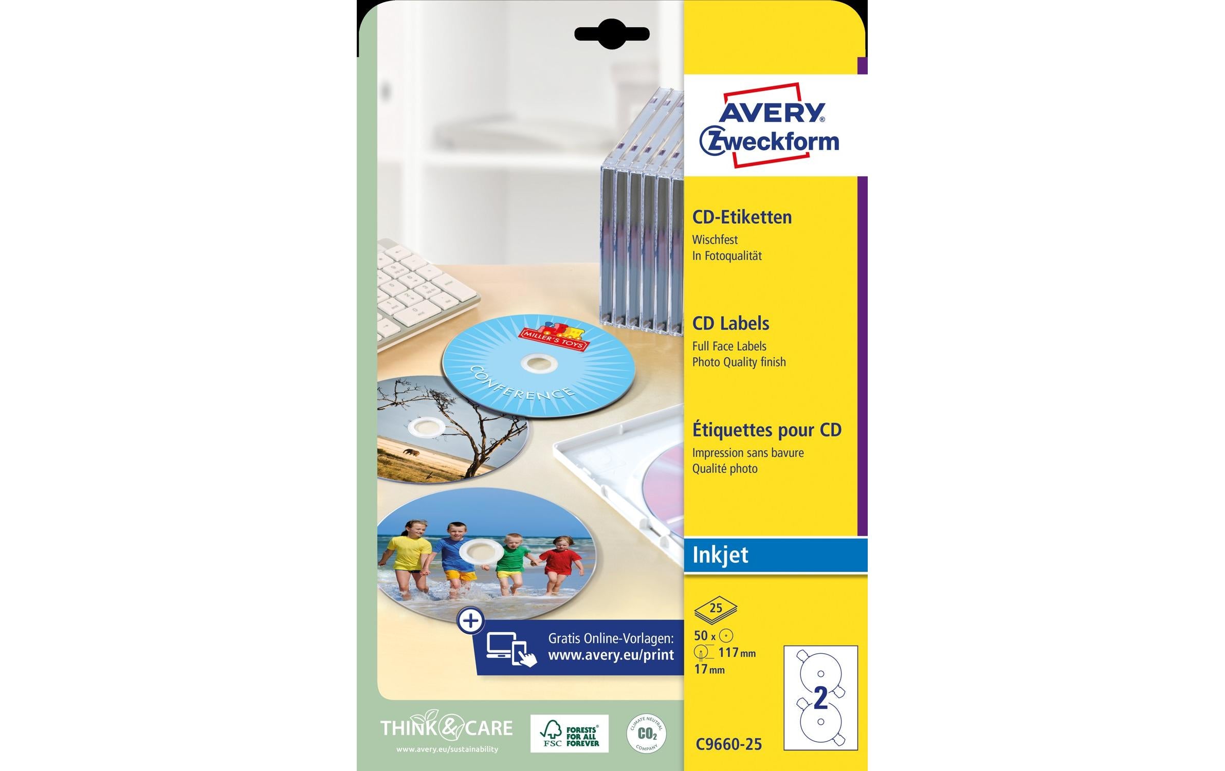 Avery Zweckform CD-Etiketten SuperSize glos