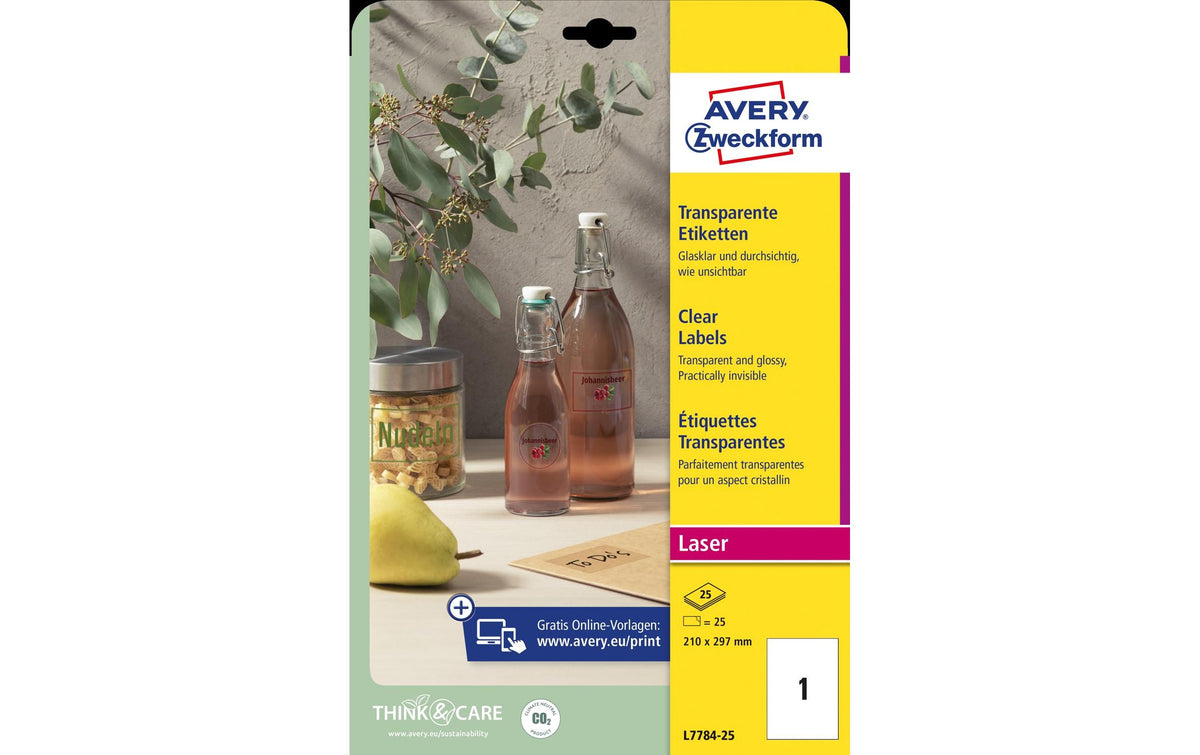 Avery Zweckform Etiketten kristallklar