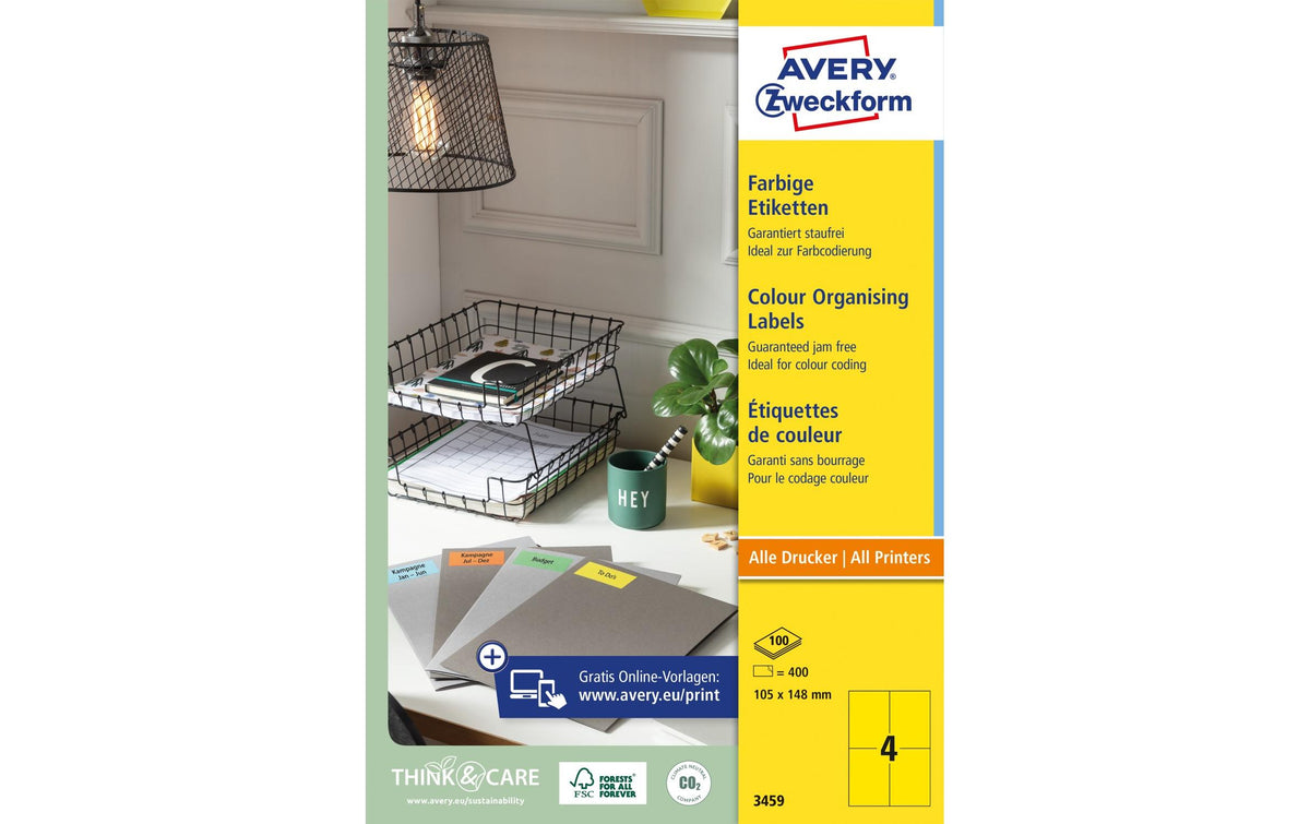 Avery Zweckform Etiketten gelb
