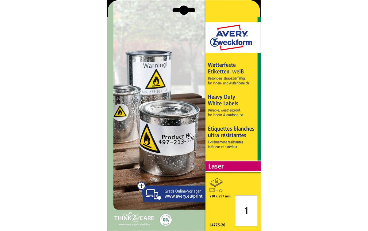Avery Zweckform Etiketten, 210 x 297 mm