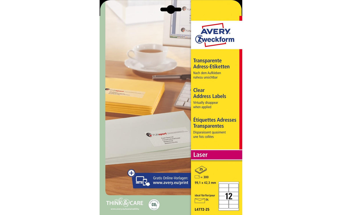 Avery Zweckform Etiketten A4, 99.1 x 42.3mm