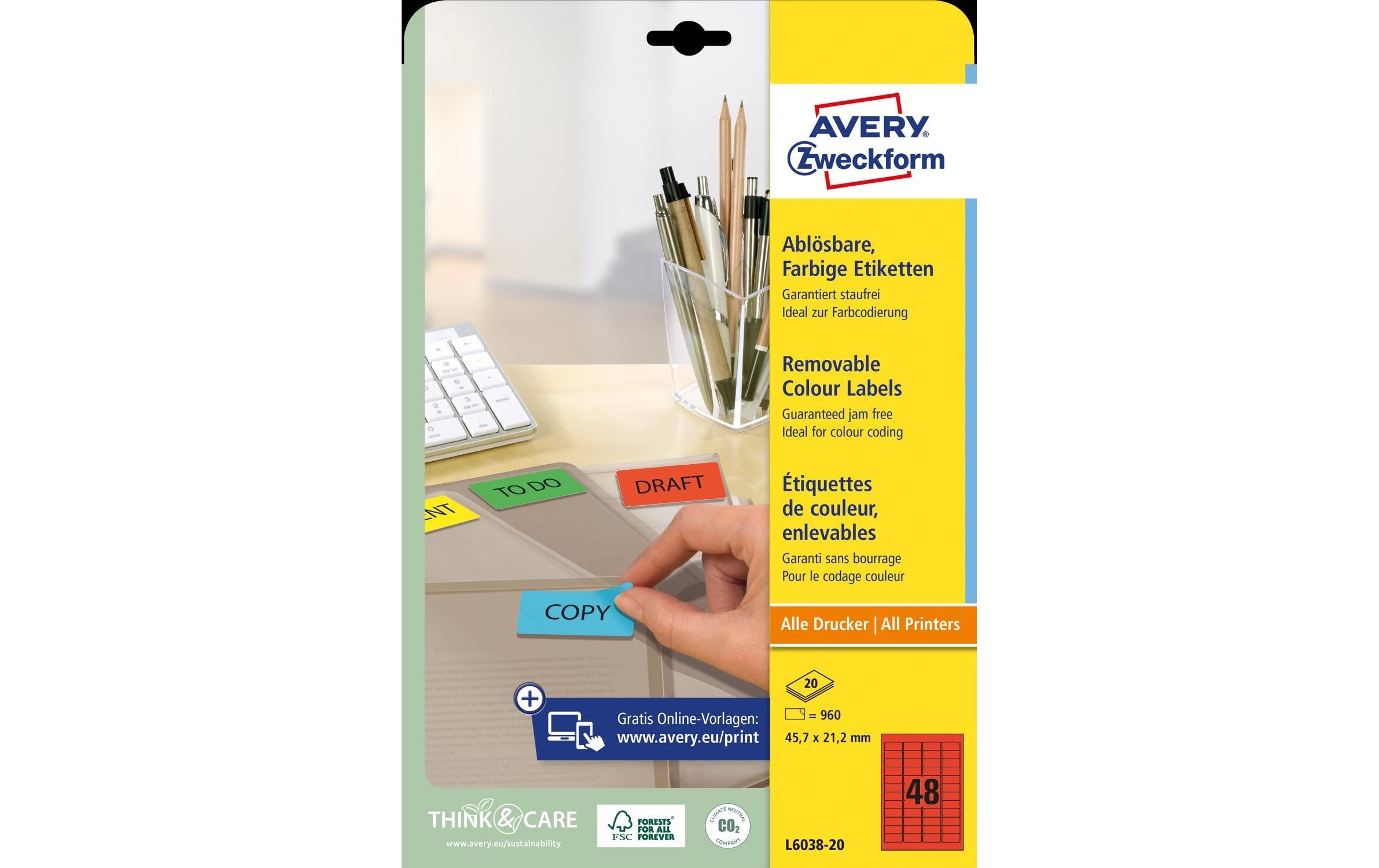AZ Universal-Etiketten non-perm., 960Stk
