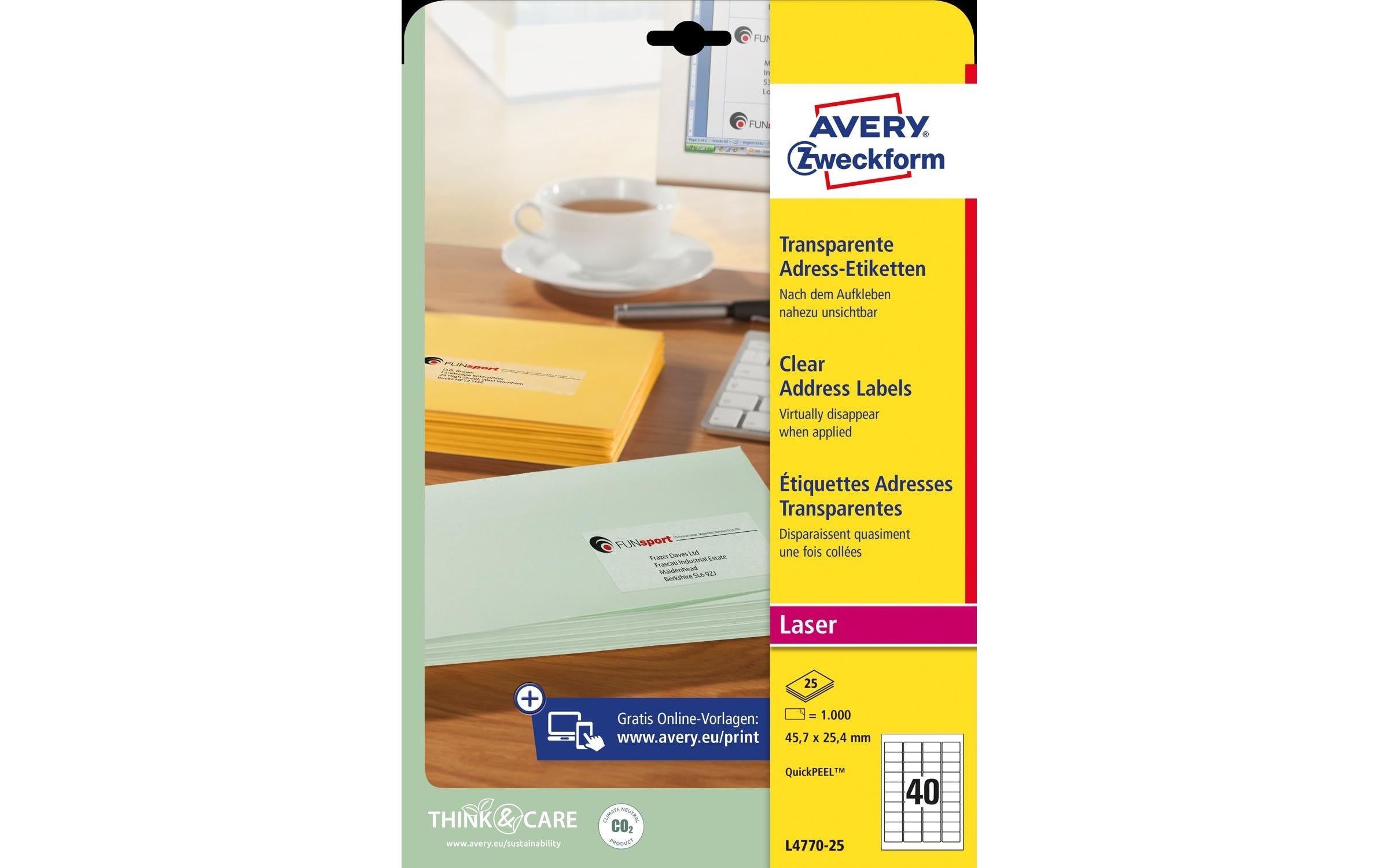 Avery Zweckform Etiketten 45,7x25,4mm