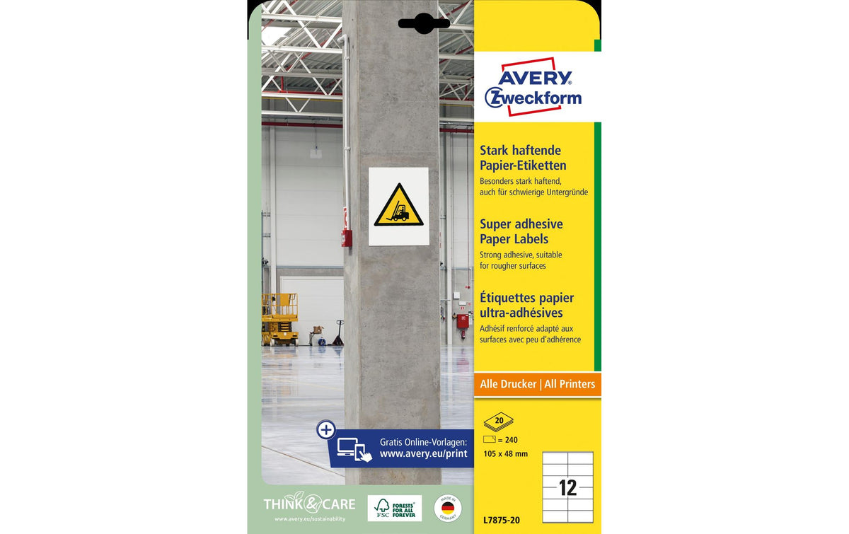 Avery Zweckform Etiketten stark haftend