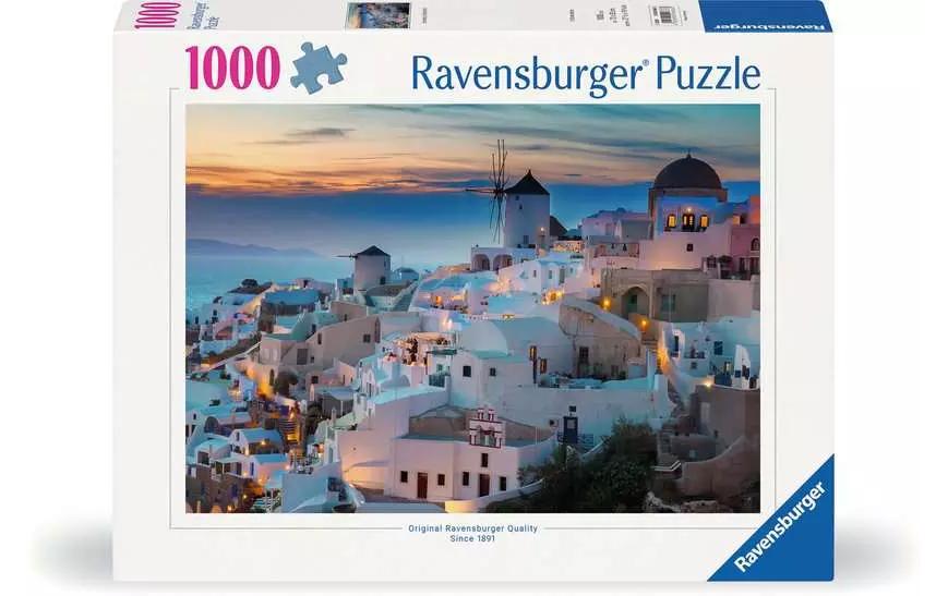 Puzzle Abend über Santorini