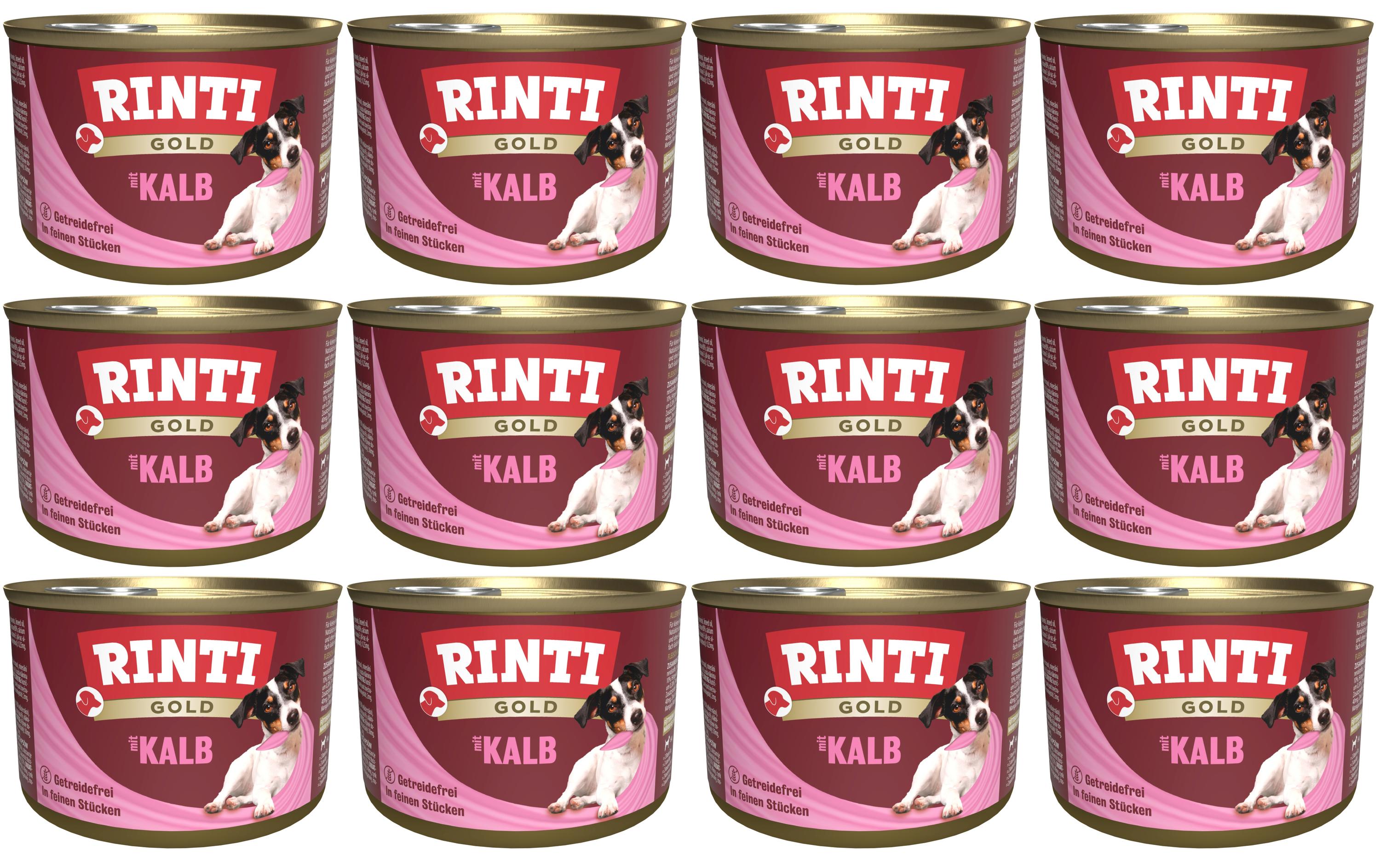 Rinti, Nassfutter Dose Gold mit Kalb, 12 x