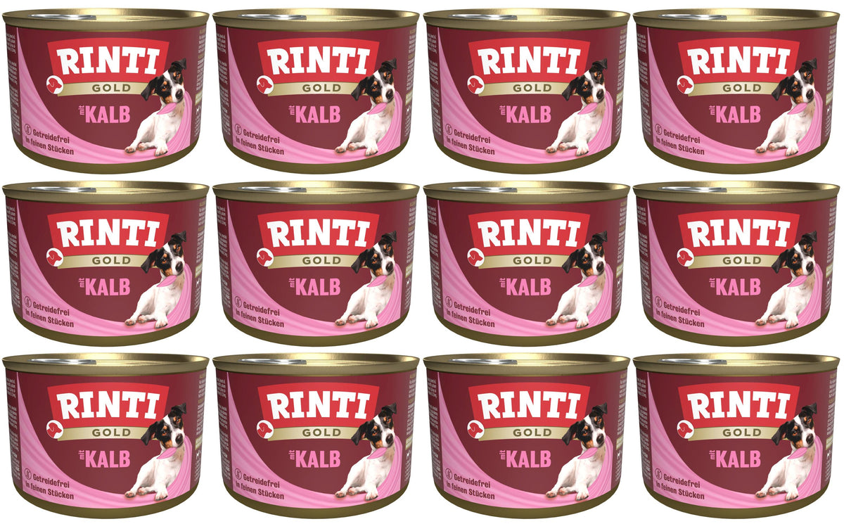 Rinti, Nassfutter Dose Gold mit Kalb, 12 x