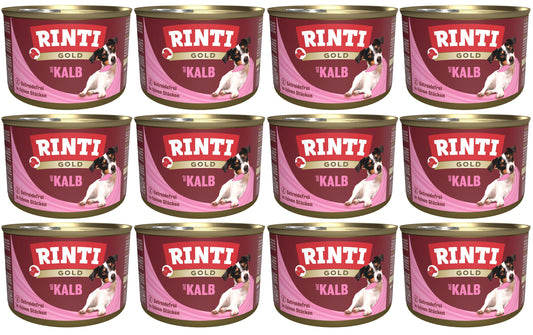Rinti, Nassfutter Dose Gold mit Kalb, 12 x
