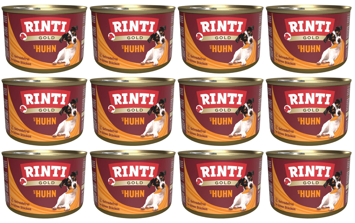 Rinti, Nassfutter Dose Gold mit Huhn, 12 x