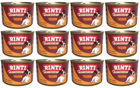 Rinti, Nassfutter Dose Gold mit Huhn, 12 x