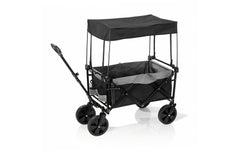 EASYmaxx | Bollerwagen faltbar | anthrazit/schwarz mit Dach