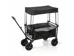 EASYmaxx | Bollerwagen faltbar | anthrazit/schwarz mit Dach