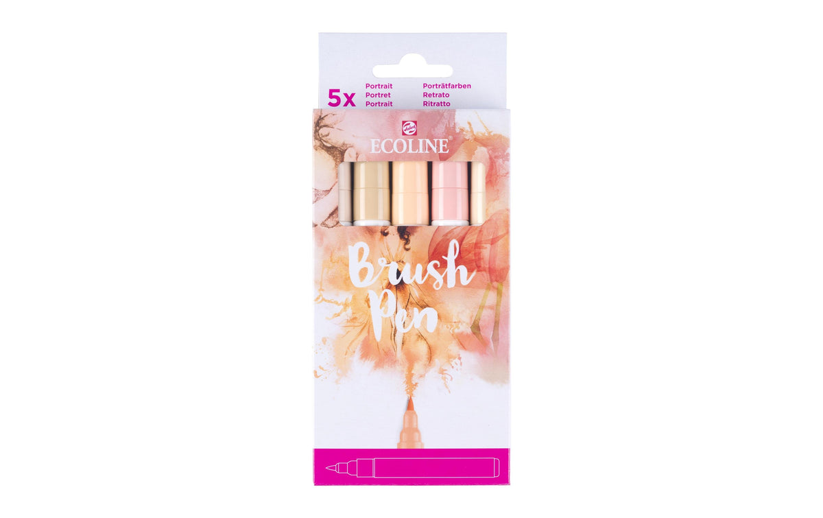 Talens, Brushpen Ecoline 5er Set, Rosa