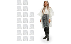 relaxdays, Regenponcho 20 Stück, Transparen