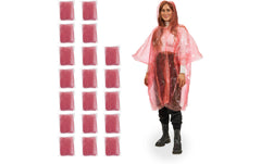 relaxdays, Regenponcho 20 Stück, Rot