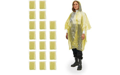 relaxdays, Regenponcho 20 Stück, Gelb
