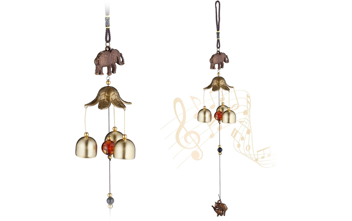 relaxdays Windspiel Feng Shui Elefanten