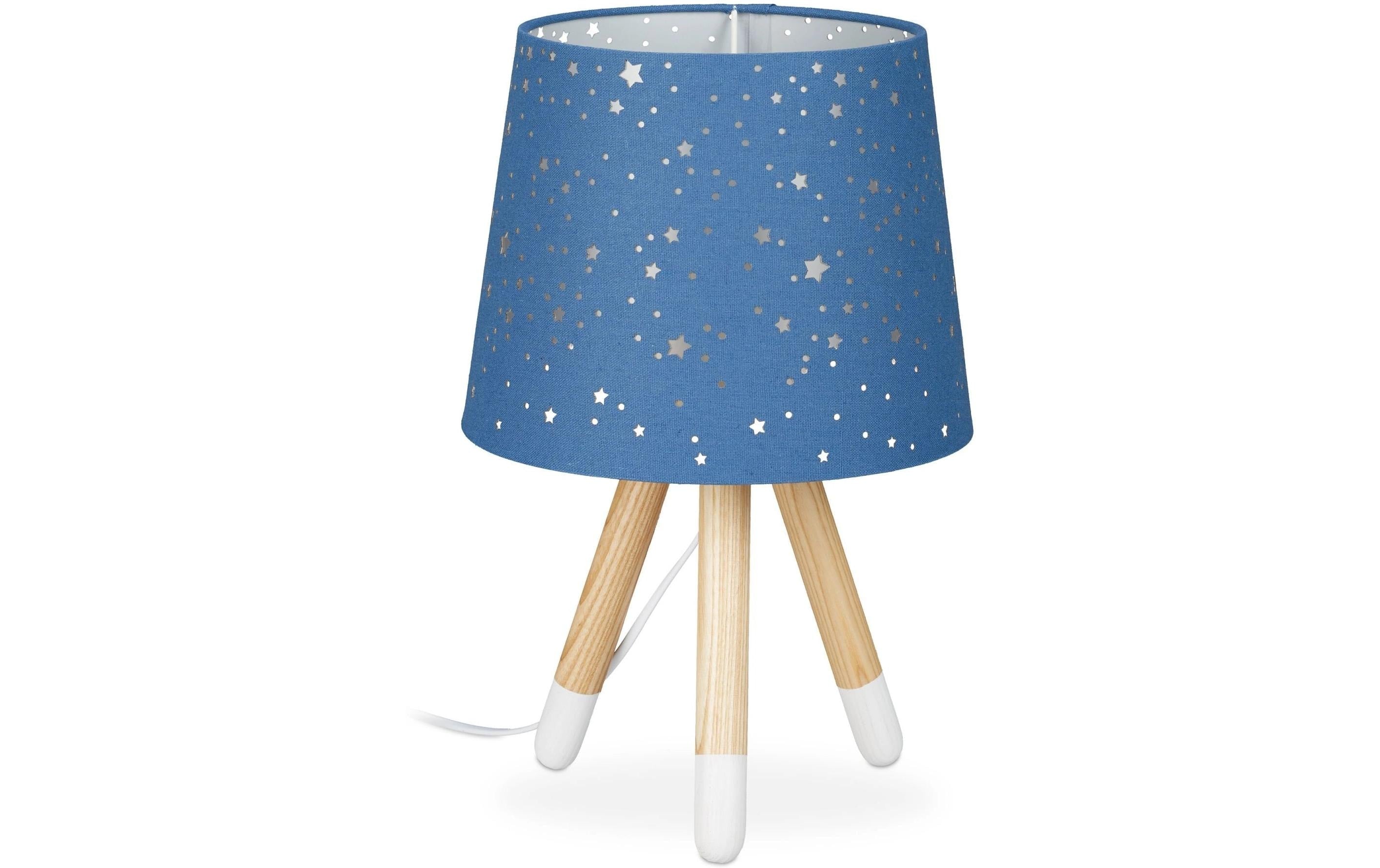 relaxdays, Tischlampe Sterne Dunkelblau