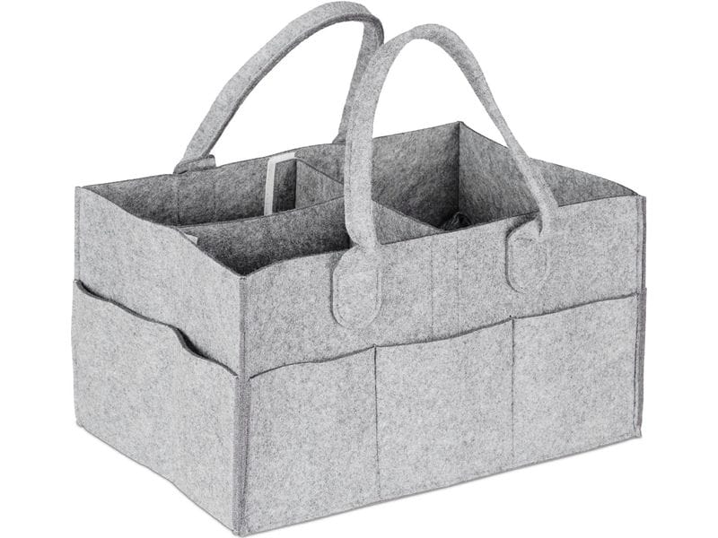 relaxdays | Windel Caddy Filz | Grau