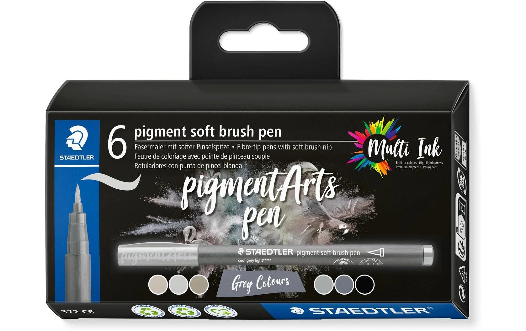 STAEDTLER Pigment Brush Pen 6er Schachtel