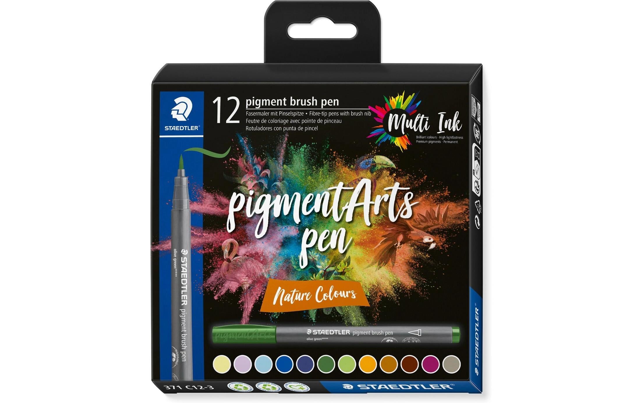 STAEDTLER Pigment Brush Pen 12er Schachtel